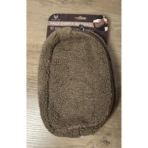 MAYIM Faux Sherpa Belt Bag Brown Ultra Cozy Fleece On The Go Travel NWT